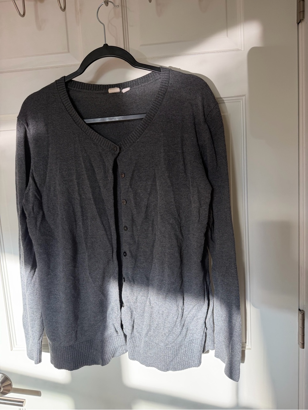GAP Women's Dark Gray V-Neck Button Cardigan